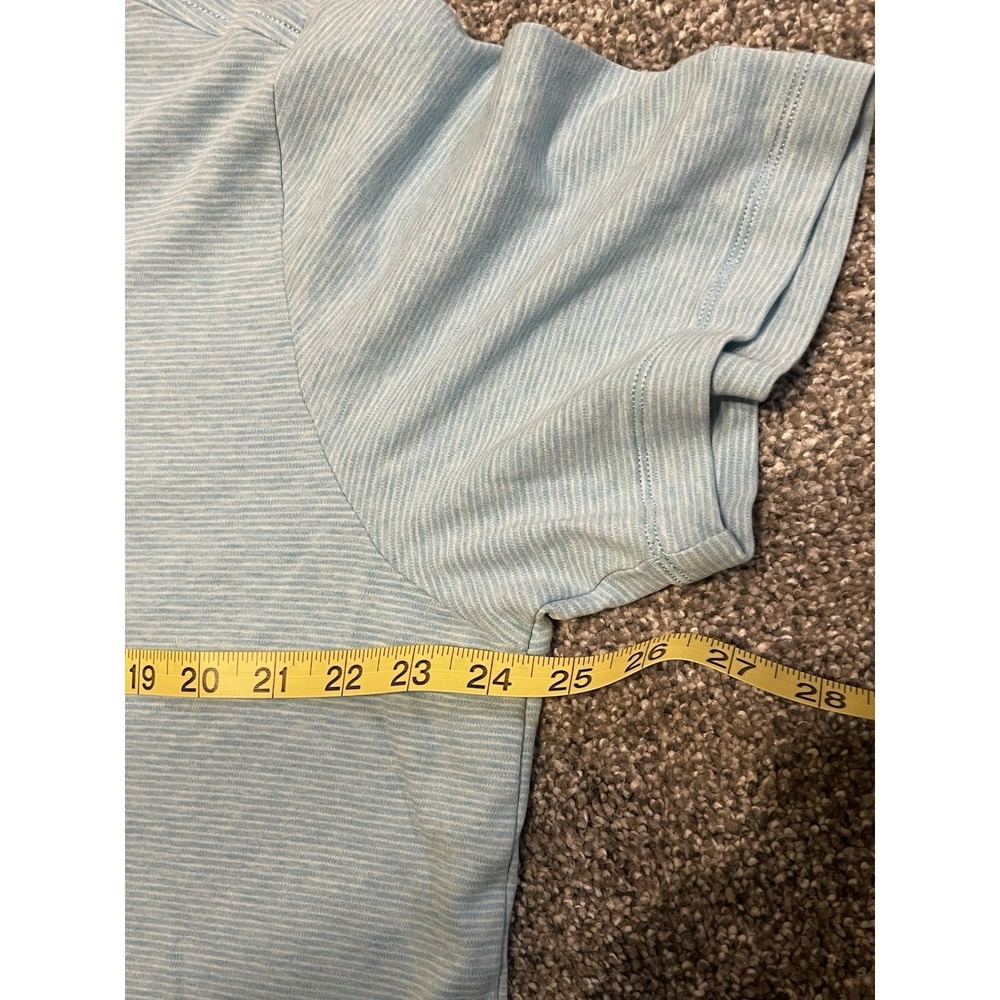 Tommy Bahama Polo Mens XL Blue Striped Short Sleeves Embroidered Marlin Logo - Picture 6 of 8